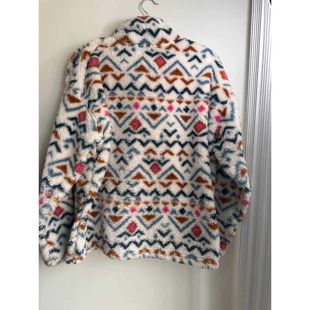 Eddie Bauer Sherpa Fleece Pullover Sweater Geometric Print Women's XL - Picture 4 of 5